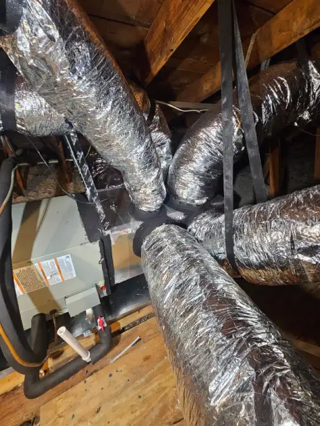 Duct junction plenum with multiple flex runs